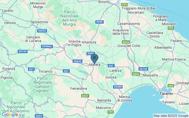 Kaart met locatie Matera